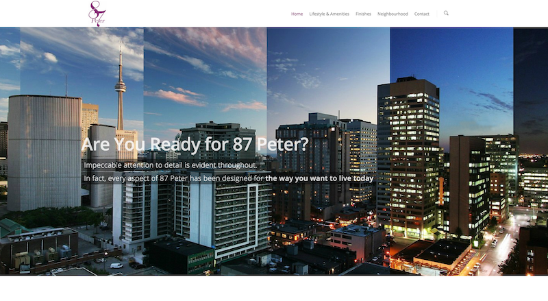 多伦多公寓开发87Peter 多伦多网站制作 北美网站设计 Hilborn Digital 网站开发